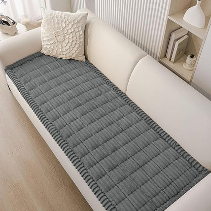 Smiry Couch Cover for Dogs Washable, Non Slip Fuzzy Pet Couch Covers for 3 Cushion Sofa Pet Friendly, Thick Soft Sofa Slipcovers Cushion Protector (Dark Grey, 27.6" x 82.7")