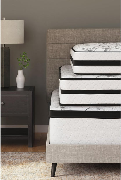 Signature Design by Ashley California King Size Chime 12 Inch Medium Firm Hybrid Mattresswith Cooling Gel Memory Foam for Pressure Relief, Fiberglass Free, Mattress In A Box