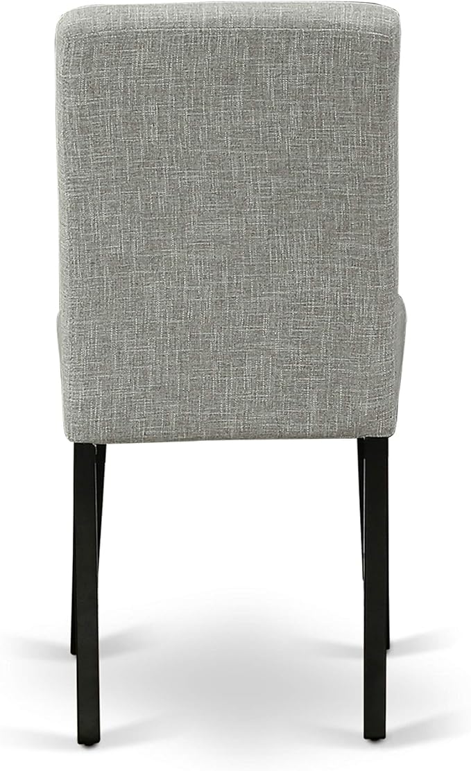 East West Furniture X697AB106-7 7 Piece Kitchen Table Set Consist of a Rectangle Dining Table with X-Legs and 6 Shitake Linen Fabric Parson Dining Chairs, 40x72 Inch, Multi-Color