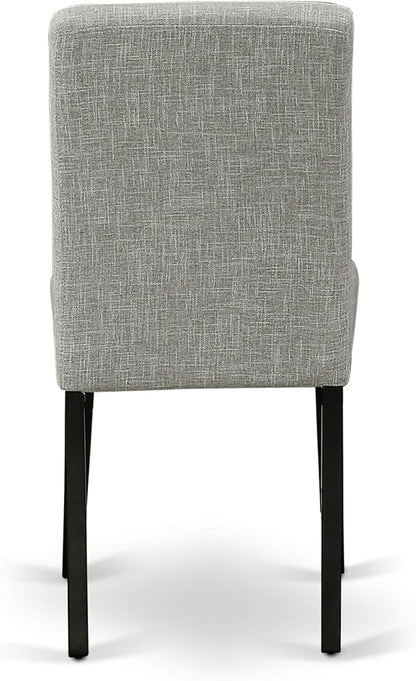 East West Furniture X697AB106-7 7 Piece Kitchen Table Set Consist of a Rectangle Dining Table with X-Legs and 6 Shitake Linen Fabric Parson Dining Chairs, 40x72 Inch, Multi-Color