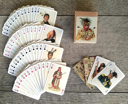 Indians Playing Cards (Poker Deck 54 Cards All Different) Vintage Retro Native American Portraits by Charles Bird King