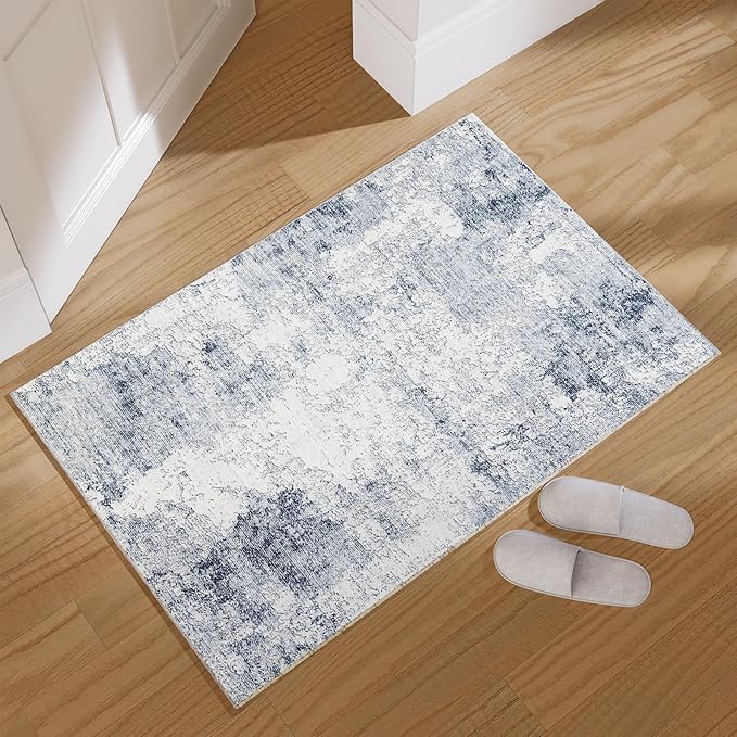 Washable Small Entryway Area Rugs: 2'x3' Modern Rug Non Slip Door Mat Indoor Entrance Stain Resistance Low Pile Throw Rugs for Inside Front Door Floor Bedroom Bedside Kitchen Dorm Office Home Entry
