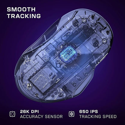 Turtle Beach Kone II Air Wireless RGB Gaming Mouse, 350-Hr Rechargeable Battery, 26000 DPI Optical Sensor, 100M Click Optical Switches, 21 Customizable Inputs, Ergonomic, 4D Scroll Wheel– Arctic White