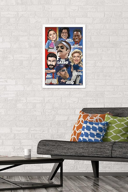 Ted Lasso - Character Grid Wall Poster, 22.4L" x 14.7W", White Framed Version