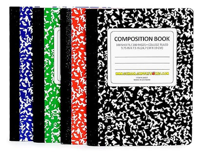School Supply Boxes | High School Writing Case (2 Boxes) | Back to School Essentials Kit for Students & Teachers | Includes College-Ruled Filler Paper, College-Ruled Notebooks, 12 ct. Pens, & More