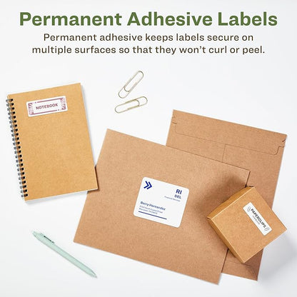 Avery EcoFriendly Recycled Address Labels, 1" x 2-5/8", White, Permanent Label Adhesive, 300 Printable Labels (48860) (Pack of 5)