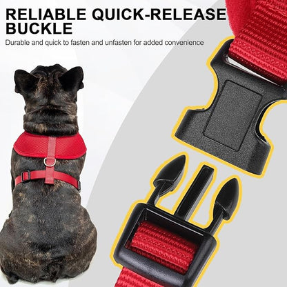 BINGPET BB5001 Soft Mesh Dog Harness Pet Walking Vest Puppy Padded Harnesses Adjustable, Red Small