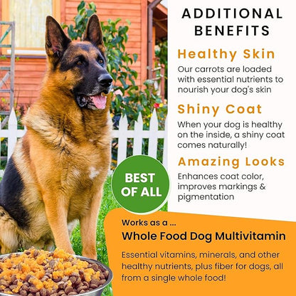 Olewo Original Carrots for Dogs ??Fiber for Perfect Poop, Dehydrated Dog Food Toppers for Picky Eaters, Natural Skin & Coat Support, Multivitamin, Probiotics for Digestive & Gut Health, 2.2 lbs