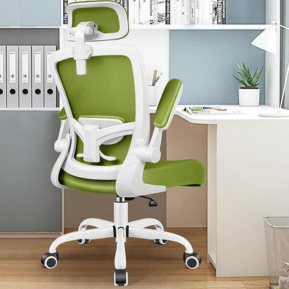 FelixKing Ergonomic Office Chair, Adjustable Lumbar Support, Swivel Chair with HighBack and Armrest, Adjustable Height Gaming Chair, Avocado Green