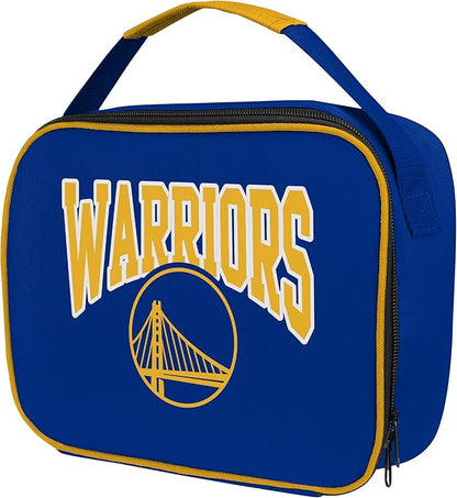 FOCO NBA Unisex-Adult Officially Licensed Wordmark Team Color Big Logo Basketball Zip Closure 7L Lunch Bag - Golden State Warriors