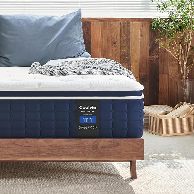 King Mattress 12 inch, Tight Top Deep Sleep Mattresses with Extra Lumbar & Hip Support, Medium to Firm Hotel Collection Hybrid Sleep System for Supportive, Breathable Bed in a Box King Size