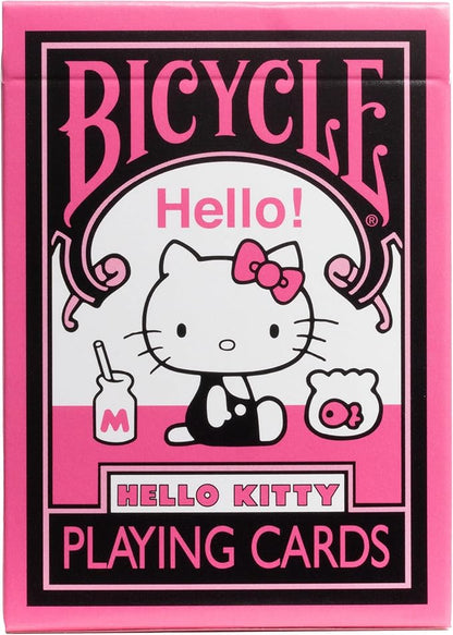 Bicycle Hello Kitty Playing Cards Bundle, Sanrio Black & Pink Hello Kitty and Kuromi Collectible Deck of Cards