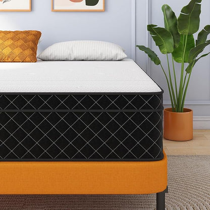 Queen Mattress, 12 Inch Queen Size Mattress Bed in a Box, Memory Foam & Pocket Springs, Medium Feel, Cool Sleep & Pressure Relief, 120-Night Trial