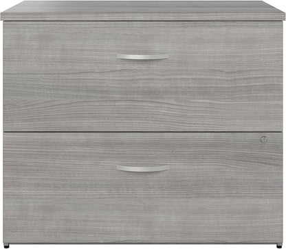 Bush Business Furniture Studio C 2 Drawer Lateral File Cabinet in Platinum Gray - Assembled, Locking Document Storage for Home or Professional Office