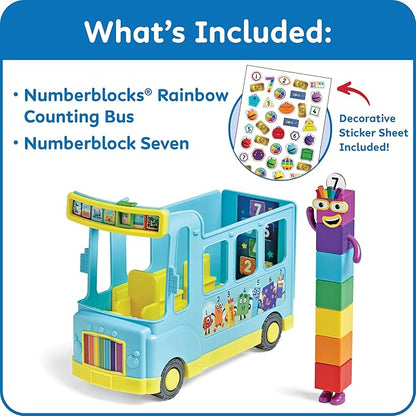 hand2mind Numberblocks Rainbow Counting Bus, Music Toys for Kids Ages 3-5, Toddler Musical Number Toys, Play Figure Playsets, Preschool Learning Toys, Birthday Gifts for Kids