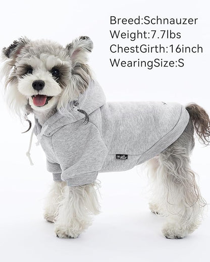 XPUDAC Matching Hoodie for Dogs and Humans Fleece Sweatshirt Soft Warm Pet Hoodie Sweater for Large Small Medium Dog and Owner Matching Clothes Cold Weather, Grey, Small