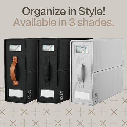 LOFT + IVY Sheet Organizers and Storage – Bed Sheet Holders Box for Linen Closet, Foldable Bedding Storage with Handles, Label Slot, Closure