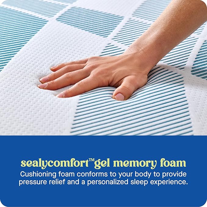 Sealy Dreamlife 12” Hybrid Mattress-in-a-Box, King, SealyComfort Gel Memory Foam, SealyResponsive Encased Coils, Surface-Guard Technology