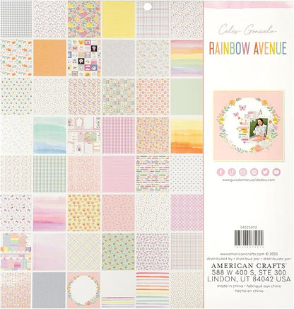 American Crafts Double-Sided Paper Pad 12"X12" 48/Pkg-Rainbow Avenue
