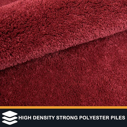 PURRUGS Dirt Trapping Door Mat 31.5" x 47", Non-Slip Machine Washable Entryway Rug, Dog Doormat, Indoor Front Door Mat, Super Absorbent Entry Rug for Muddy Shoes & Paws, Burgundy Red