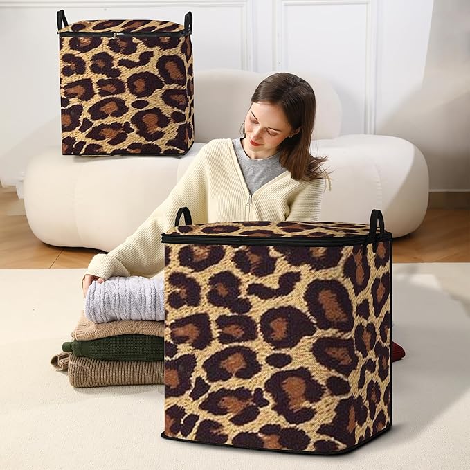 Large Comforter Storage Bag with Zipper,Closet Organizer for Clothes/Blankets/Quilts/Pillows,Fabric Storage Bags with Portable Handles 95L(2-Pack)