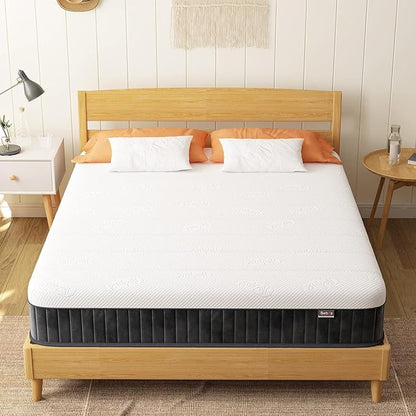 Firm Queen Mattress, 12 Inch Memory Foam Firm Queen Mattress Size with Hybrid Queen Bed Mattress in a Box Pressure Relief &Queen Size Mattress