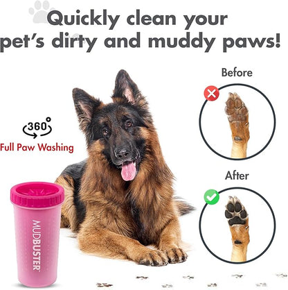 Dexas MudBuster Portable Dog Paw Cleaner, Pink Large Pet Supplies and Accessories