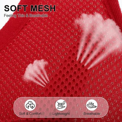 BINGPET BB5001 Soft Mesh Dog Harness Pet Walking Vest Puppy Padded Harnesses Adjustable, Red Small