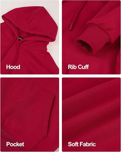 XPUDAC Matching Hoodie for Dogs and Humans Womens Hoodie Oversized Fleece Sweatshirts Long Sleeve Sweaters Pullover Fall Winter Clothes with Pocket, Red, Medium