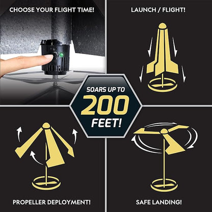 National Geographic Rocket Launcher - Motorized Air Rocket Toy with Patented Design, Launch up to 200 Feet, Outdoor Toys & Model Rockets, Gifts for Kids Ages 8-12, Space Toys