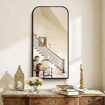 Bathroom Mirror, 18x36 inch Black Rectangle Wall Mounted Mirror with Thin Frame, Bathroom Vanity Mirrors for Over Sink, Entryway, Living Room, Bedroom