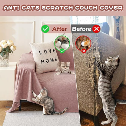 MYSKY HOME Pink Sofa Cover, Couch Covers for Pet, Couch Cover Reclining Couch Covers Armchair Covers for 1 Cushion Couch, Thick Durable Sofa Covers for Furniture Couch Cover, 71" x 91"
