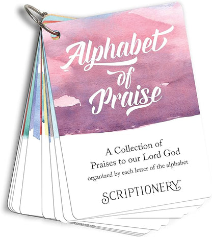 Alphabet of Praise Bible Verse Cards | Scripture Prayer Cards for Women - Character and Attributes of God | Daily Devotional, Meditation and Memory Flashcards, Christian Gifts by Scriptionery