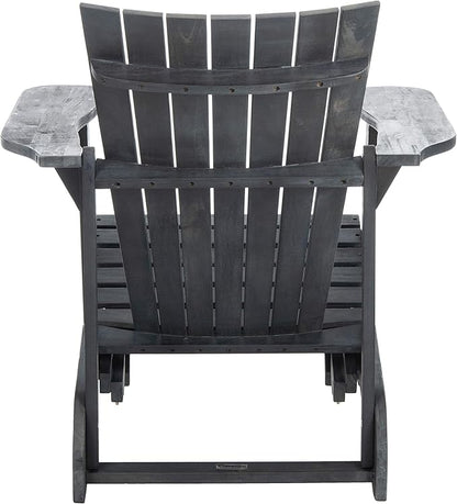 SAFAVIEH PAT6760A Outdoor Collection Merlin Natural Retractable Foot Rest Adirondack Chair