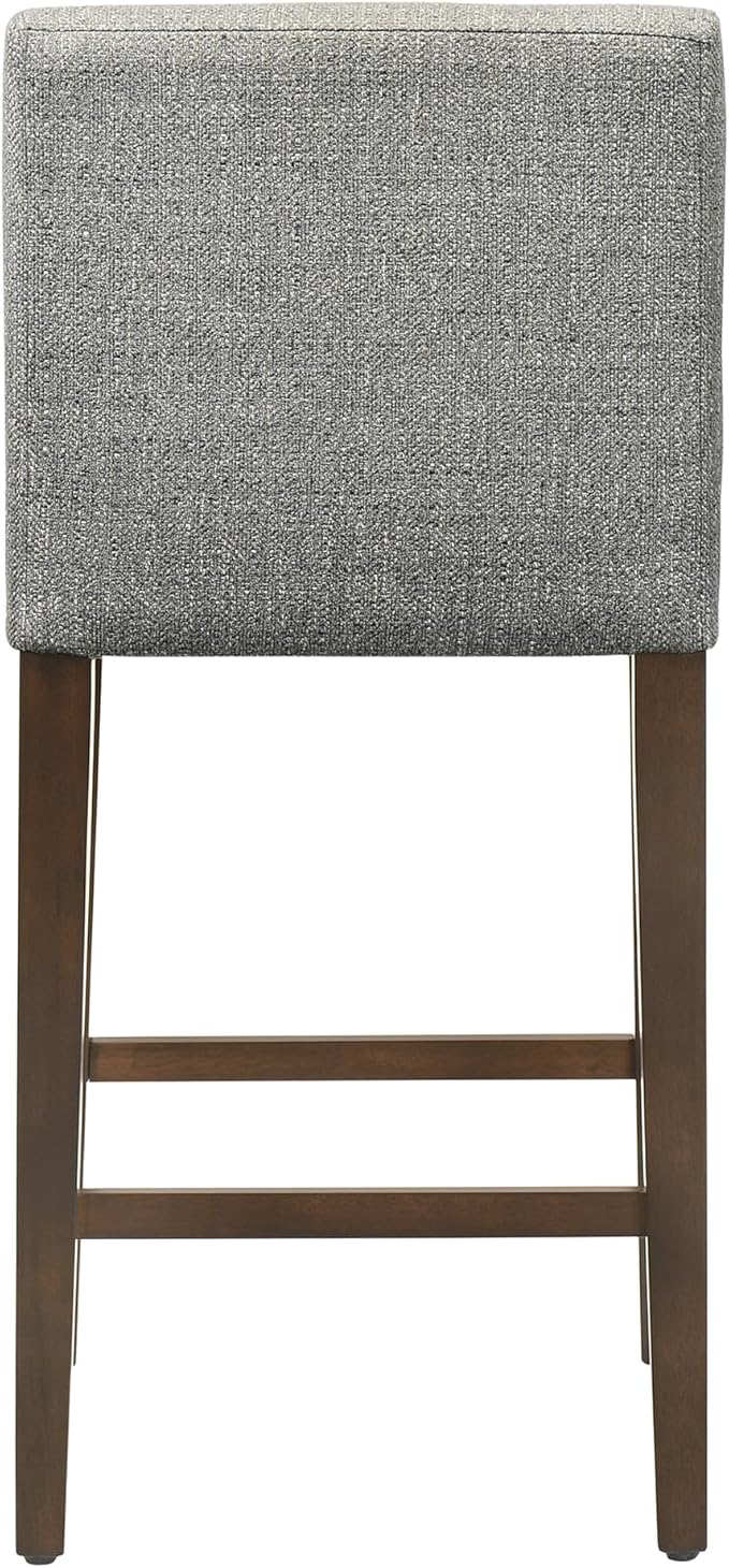 CHITA Counter Height Bar Stools Set of 3, 27" H Seat Height Upholstered Barstools, Fabric in Fog Grey