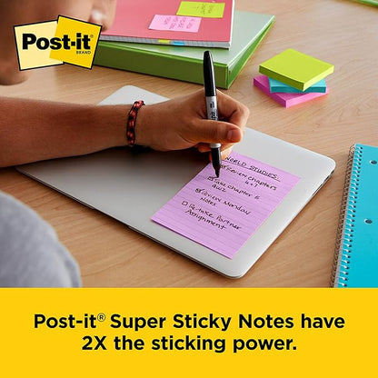 Post-it and Scotch Brand Essentials Pack, Back to School and Office Supplies, Includes Super Sticky Notes, Flags, Magic & Super Hold Tape & Multi-Purpose Scissors (Pack of 4)