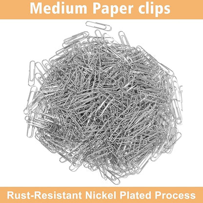 Medium Paper Clips,Paper Clip Medium Size,700 Pcs Clips Office Supplies for Paperwork Ideal for Home, School and Teacher Supplies.