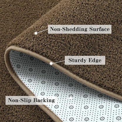 DweIke 6x9 Light Brown Area Rugs for Bedroom, Super Soft Living Room Rug, Thickened Memory-Foam Throw Carpet, Non-Slip and Washable Carpets for Kids Boys Girls Room Dorm Nursery Home Decor