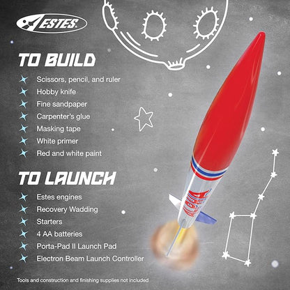 Estes 1756 Bulk Pack of 12 Alpha Rocket-Building Kits, Intermediate Flying-Rocket Model Kits for Ages 10+