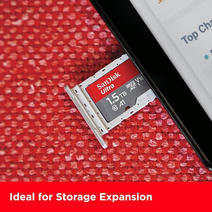 SanDisk 1.5TB Ultra microSDXC UHS-I Memory Card with Adapter - Up to 150MB/s, C10, U1, Full HD, A1, MicroSD Card - SDSQUAC-1T50-GN6MA