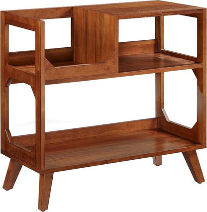 Crosley Furniture Asheville Mid-Century Modern Media Console Record Player Stand, Storage for Vinyl Records, Medium, Walnut