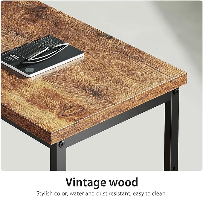 47" Computer Desk with Drawers, Desks for Bedrooms, Writing Desk with Storage, Work Desk for Small Space, Rustic Brown