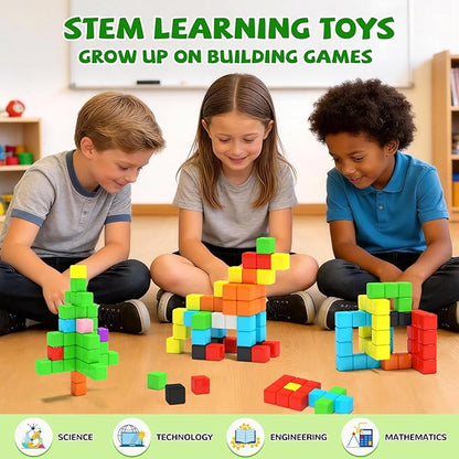 40pcs Magnetic Blocks -Ideal Gifts for 3 4 5 6 Year Old,STEM Learning Toys for 3-5 Year Old Boys & Girls, Safe & Strong Building Blocks with ASMR Sounds,Classroom Must Haves
