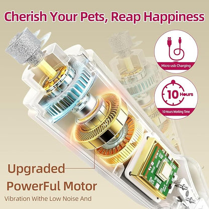 KWV 2 in 1 Cat Nail Clippers & Dog Nail Clippers Trimmers for Medium Small Dogs Cats Claw Trimmer Quick Sensor USB Rechargeable with 2 LED Lights Dogs Nail Trimmer (Pink-Not for Black Nails)