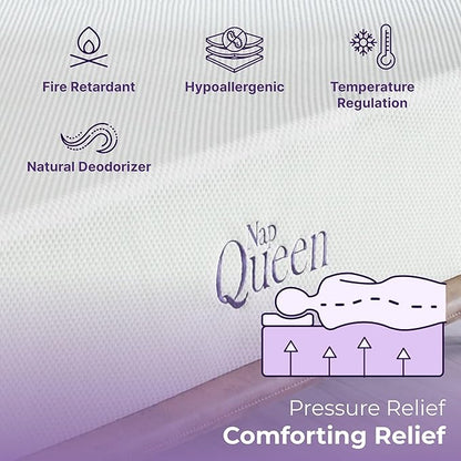 NapQueen 8 Inch Twin Size Mattress, Bamboo Charcoal Memory Foam Mattress, Bed in a Box