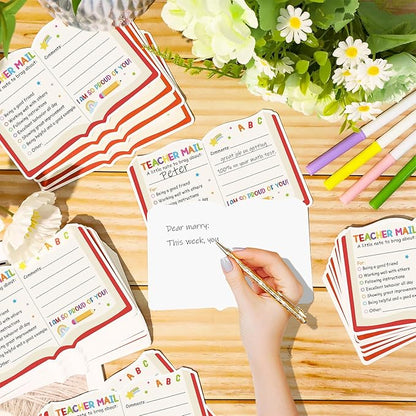 50Pcs Teacher Mail Notes to Parents, Happy Mail from Teacher, Brag Cards for Students Behavior Classroom Must Haves to Send Home for Preschool Kindergarten Elementary School Supplies (Book)