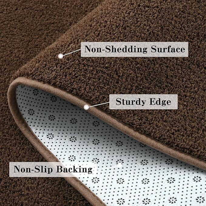 DweIke 5x7 Dark Brown Area Rugs for Bedroom, Super Soft Living Room Rug, Thickened Memory-Foam Throw Carpet, Non-Slip and Washable Carpets for Kids Boys Girls Room Dorm Nursery Home Decor