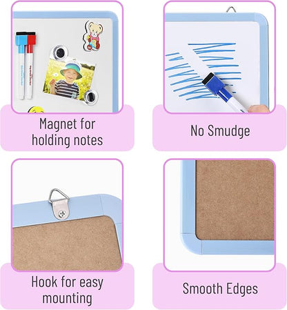 Mr. Pen- Dry Erase Board, 12.5" x 9.5" with 8 Markers and 2 Magnets, White Board, Magnetic, Small