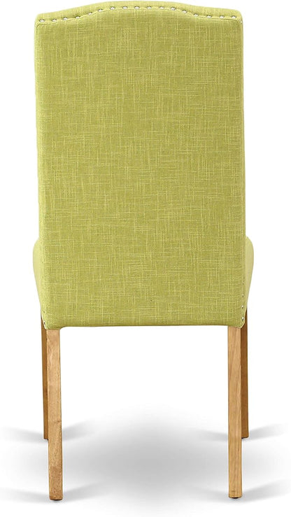 East West Furniture OXEN5-OAK-07 5 Piece Dining Table Set for 4 Includes a Square Kitchen Table and 4 Limelight Linen Fabric Parson Dining Room Chairs, 36x36 Inch, Oak