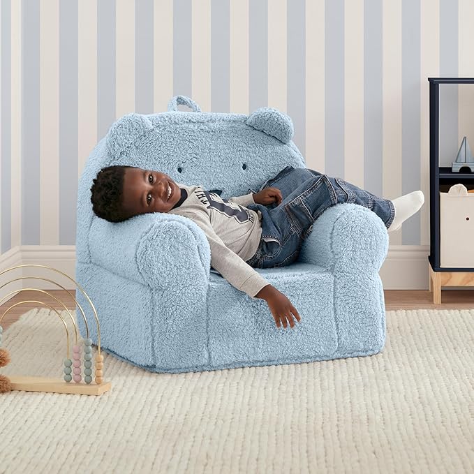 Delta Children babyGap Sherpa Bear Chair - Greenguard Gold Certified, Powder Blue